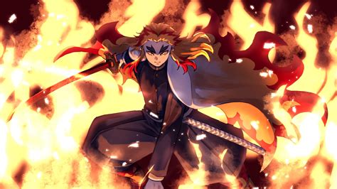 3840x2160 Resolution Kyojuro Rengoku From Demon Slayer 4K Wallpaper ...