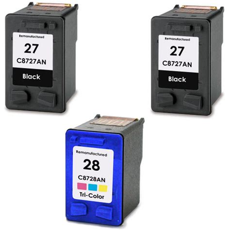 HP 27 And HP 28 Ink Cartridge Combo | 3 Black, 1 Color