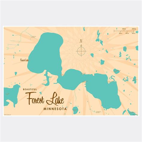 Forest Lake Minnesota Paper Print Map Art | Etsy | Forest lake ...