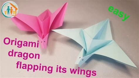 Origami dragon flapping its wings - YouTube