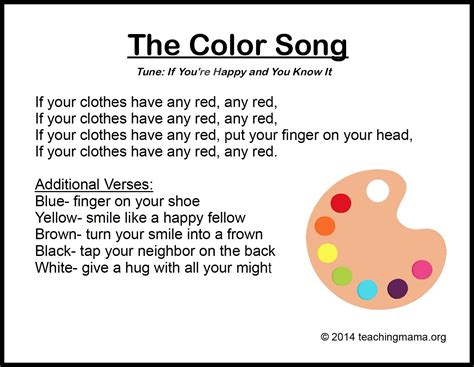 10 Preschool Songs About Colors