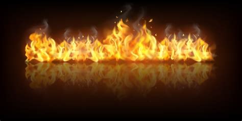 Free Vector | Realistic Fire Flame Banner