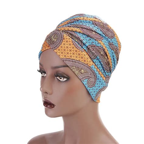 Women Multi Usage Turban Headband African Printing Long Head Wrap Doo ...