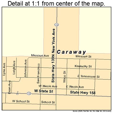 Caraway Arkansas Street Map 0511410