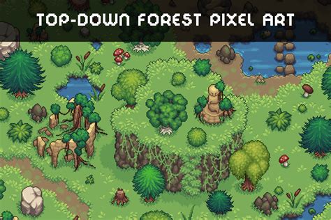 Forest Top-Down Tileset Pixel Art Download - CraftPix.net