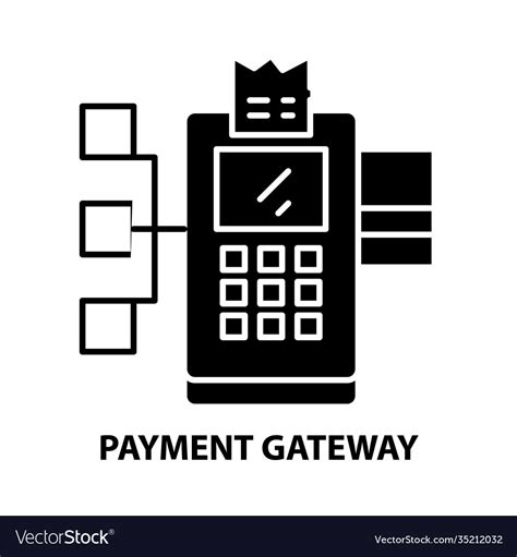 Payment gateway icon black sign Royalty Free Vector Image