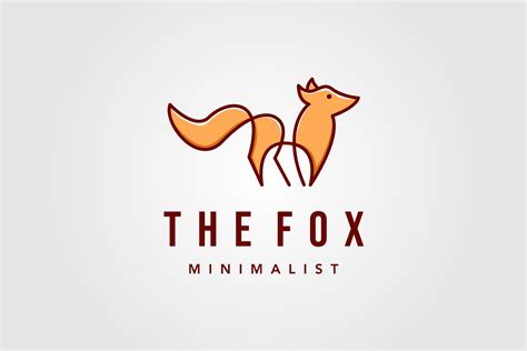 minimalist fox line art logo – MasterBundles