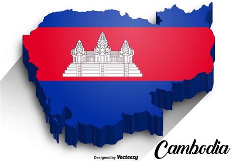 Cambodia Flag Map