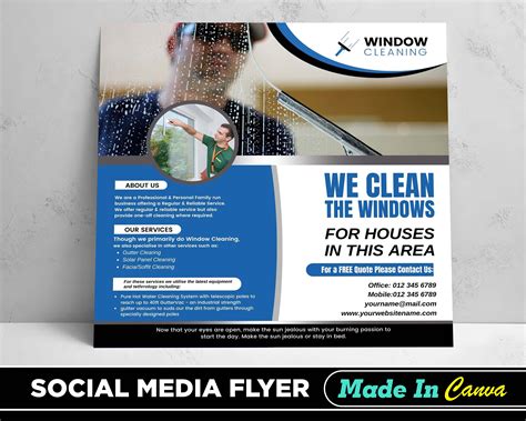 Window Cleaning Flyer, DIY Canva Window Cleaning Flyer Template 2022 ...