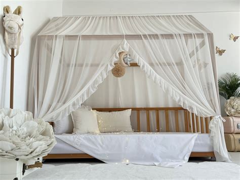 White House Bed Chiffon Canopy Customized Montessori Bed - Etsy Canada