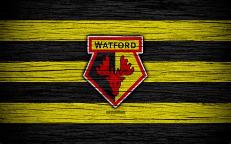 Download wallpapers Watford, 4k, Premier League, logo, England, wooden ...