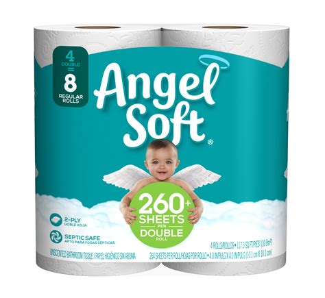 Angel Soft Bath Tissue Double Roll 2-Ply Unscented 4CT | Garden Grocer