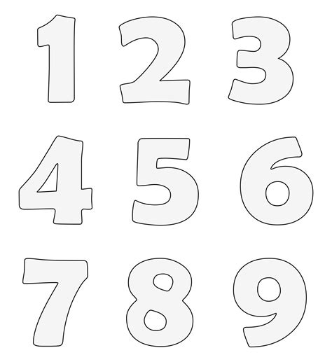 Large Printable Numbers 1-9