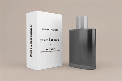 Premium PSD | Perfume box packaging mockup template