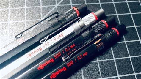 Rotring 300 vs 500 vs 600 Mechanical Pencil Comparison - YouTube