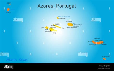 map of Azores Stock Photo - Alamy