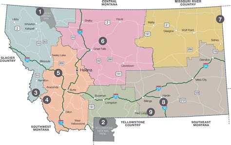 Montana National Parks Map