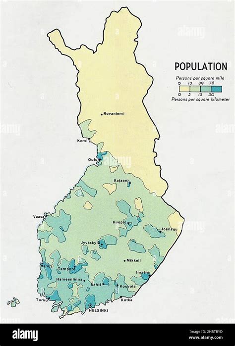 Finland population density map hi-res stock photography and images - Alamy