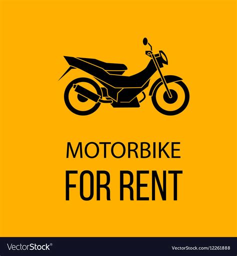 Motorbike for rent poster Royalty Free Vector Image