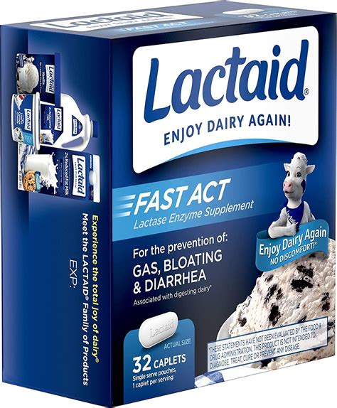 Lactaid Fast Act Lactose Intolerance Relief Caplets - 32 Travel Packs ...