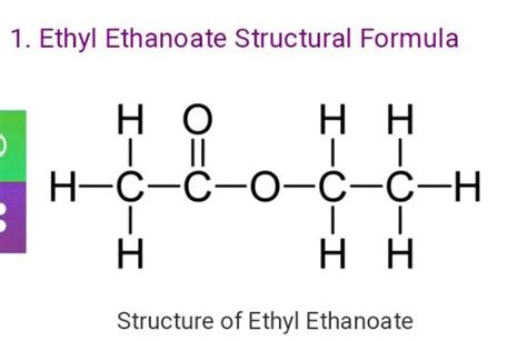 The structural formula of ethyl ethanoate is