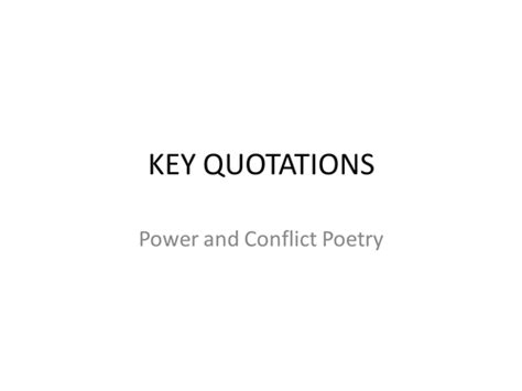 Power and Conflict Key Quotes | Teaching Resources