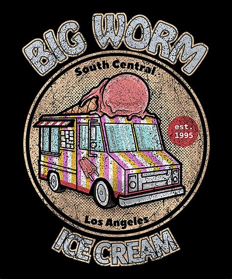 Gift For Men Big WormS Ice Cream Truck Gift For Music Fans Digital Art ...