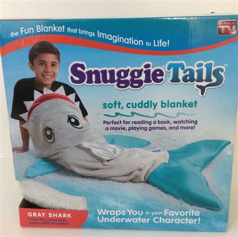 Snuggie Tails Blanket Gray Shark 1 Size Fits Most Kids As Seen On TV ...