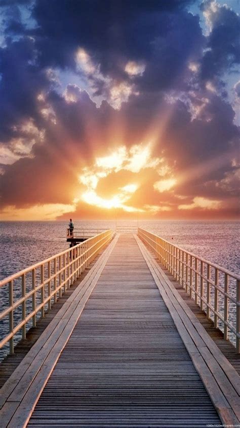 1080x1920 Pier Landscapes Wallpapers HD | Beautiful sunrise, Landscape ...