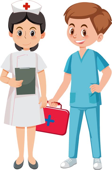 Male and female nurses 7109024 Vector Art at Vecteezy