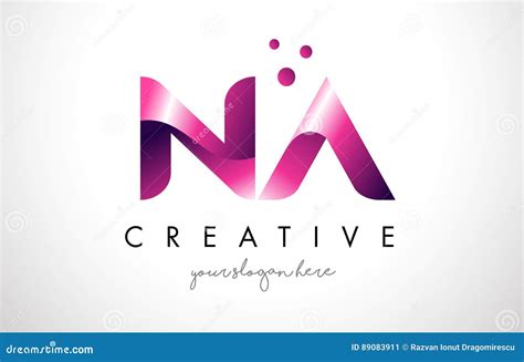 NA Letter Logo Design with Purple Colors and Dots Stock Vector ...