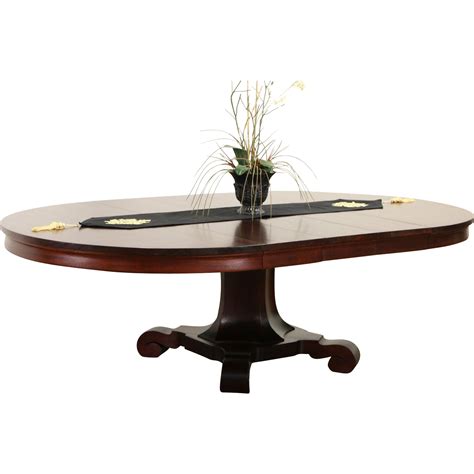 Empire Mahogany 1900 Antique Round Pedestal Dining Table, 3 Leaves ...