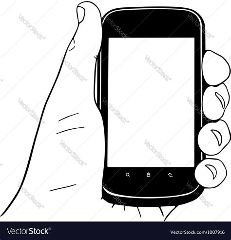 Hand holding mobile phone Royalty Free Vector Image