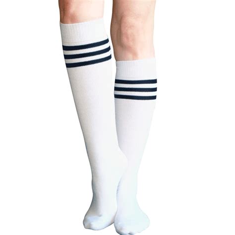 White/Black Tube Knee Socks