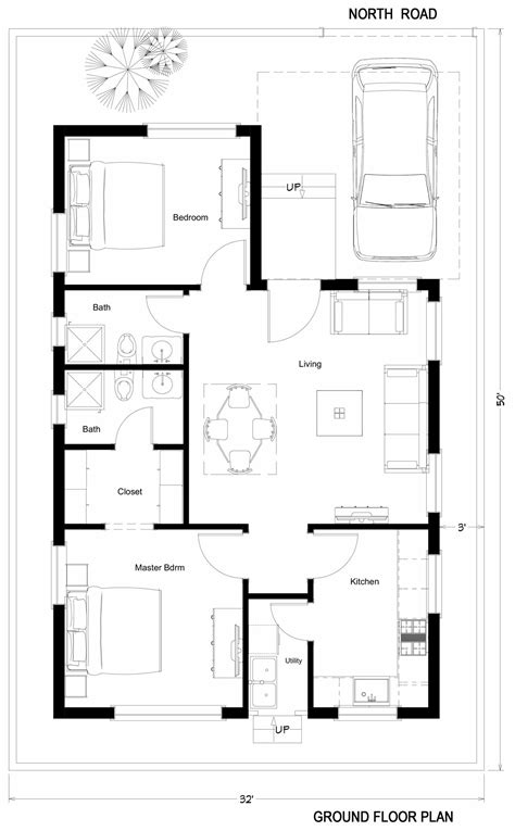 2 Bedroom House Plans - Houzone