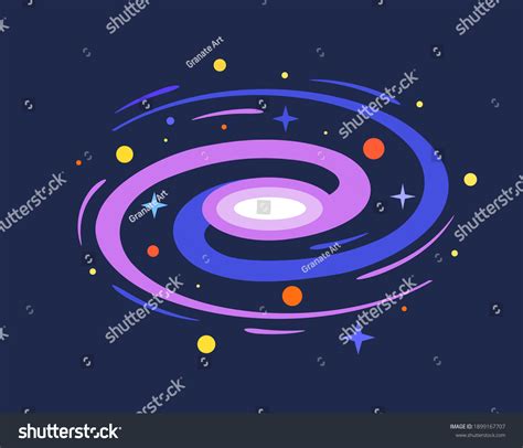 Beautiful Glowing Andromeda Galaxy Planets Around Stock Vector (Royalty ...