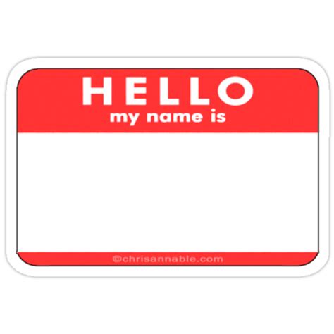 "Hello My Name Is" Stickers by Chris Annable | Redbubble