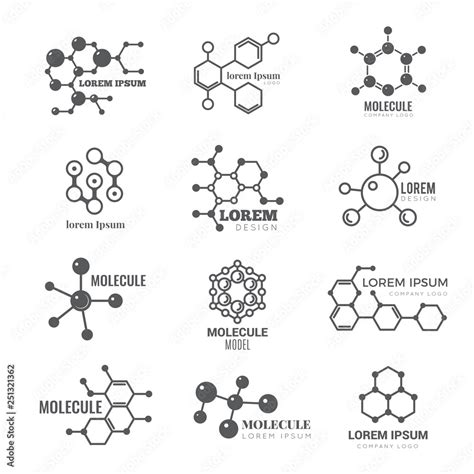 Molecular logo. Chemistry dna molecule scientific structure atom ...