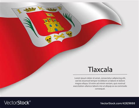 Wave flag of tlaxcala is a region of mexico Vector Image