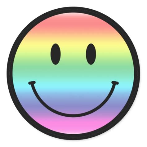 Rainbow Smiley Stickers | Zazzle