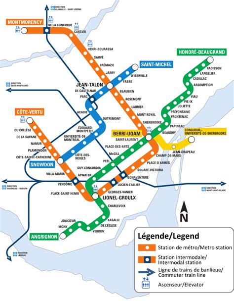 Montreal metro map, Canada