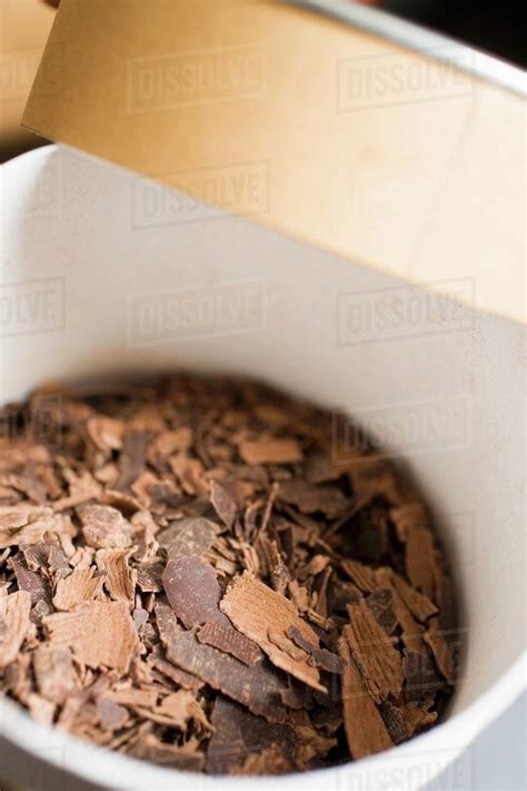 Chocolate shavings in a box - Stock Photo - Dissolve