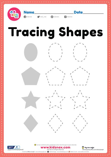 Tracing Shapes for Preschool Kids - Free Printable PDF