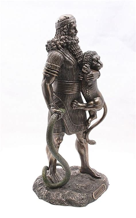 Gilgamesh King of Uruk Epic Hero Holding Lion Statue 8.75H | Epic hero ...