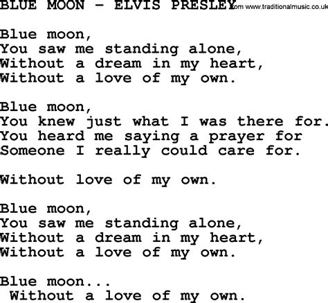 Blue Moon Chords And Lyrics