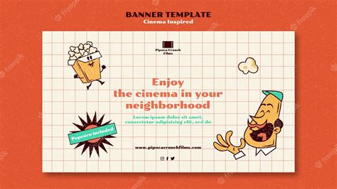 Premium PSD | Flat design banner card cinema inspired template