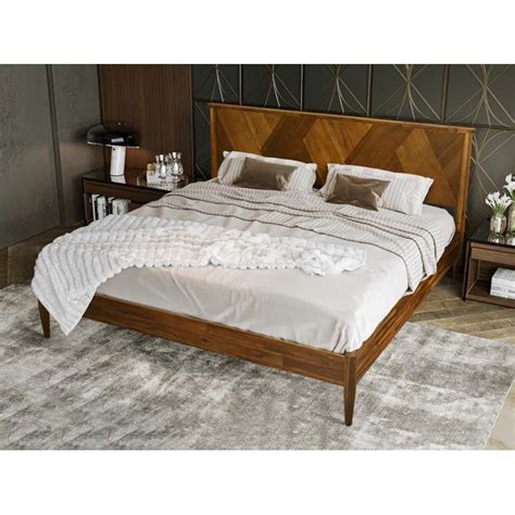 Divan Bed: Panthera Solid Wood Bed Frame with Artistic Patterned Headb ...