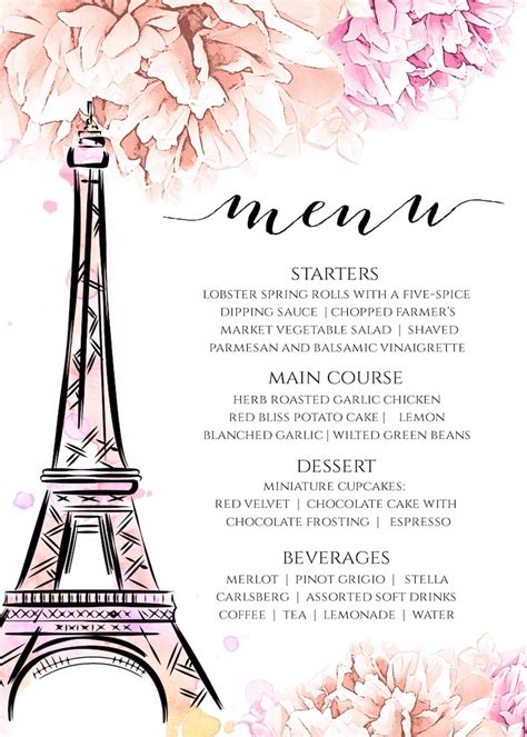 French Menu Template