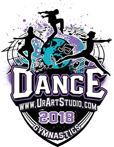 DANCE and GYMNASTICS 2018 T-shirt vector logo design for print ...