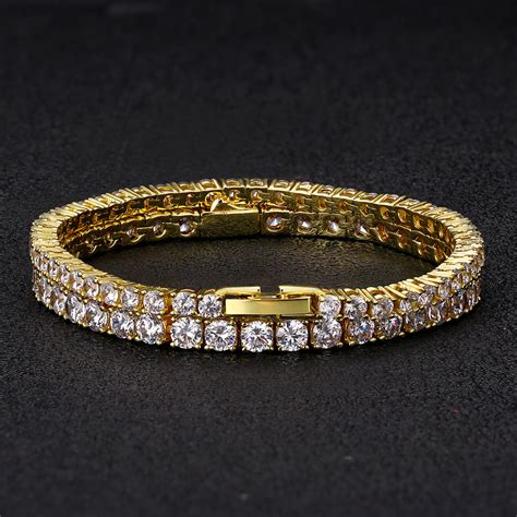 Tennis Bracelets Set in 14K Gold for Men(3mm+4mm)-KRKC&CO – krkc&co